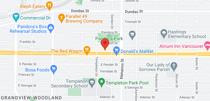 map of 211 2265 E HASTINGS STREET